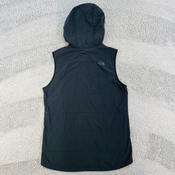 The North Face Mountain Sweatshirt Vest Women's Medium Black Hooded Softshell - Picture 2 of 10